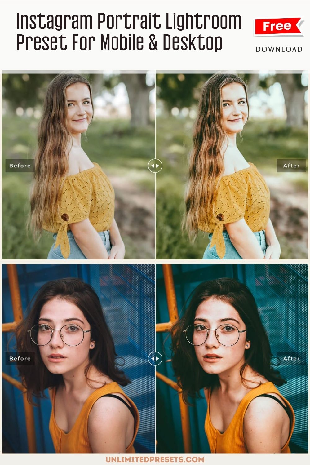 Instagram Portrait Lightroom Preset For Mobile & Desktop